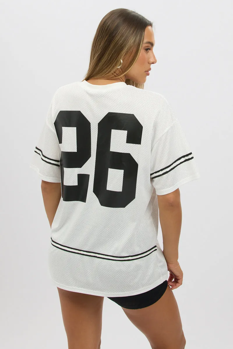 White Graphic Tee Short Sleeve sold by Ally Fashion product image thumbnail 5