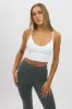 White V Neck Cami Crop Top Seamless sold by Ally Fashion