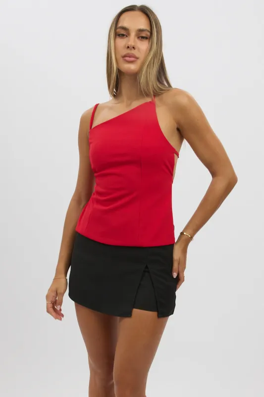 Red Singlet Top Backless sold by Ally Fashion