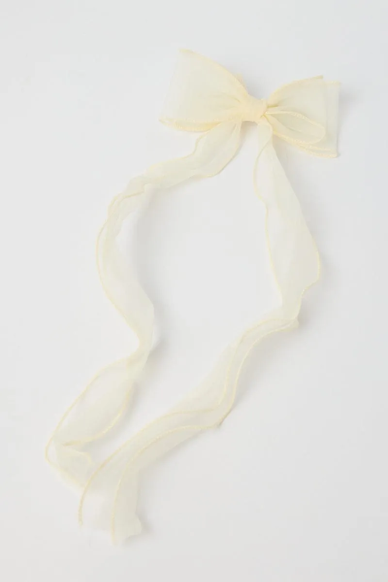 White Organza Bow Hair Clips sold by Ally Fashion product image thumbnail 3