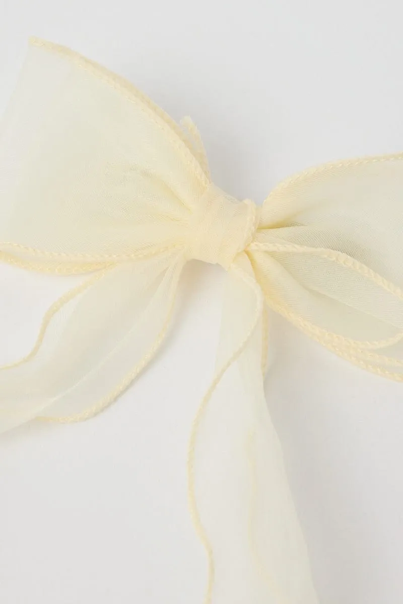 White Organza Bow Hair Clips sold by Ally Fashion product image thumbnail 4