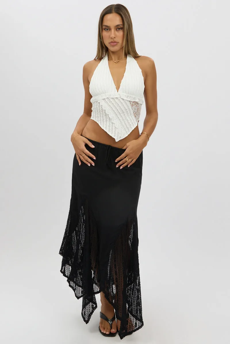 White Halter Neck Top Lace sold by Ally Fashion product image thumbnail 2