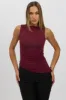 Red Sleeveless Top Asymmetric Hem sold by Ally Fashion