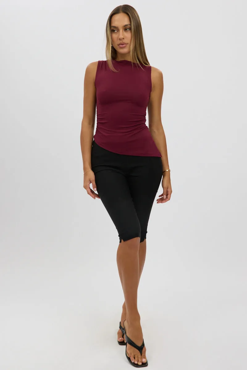 Red Sleeveless Top Asymmetric Hem sold by Ally Fashion product image thumbnail 2