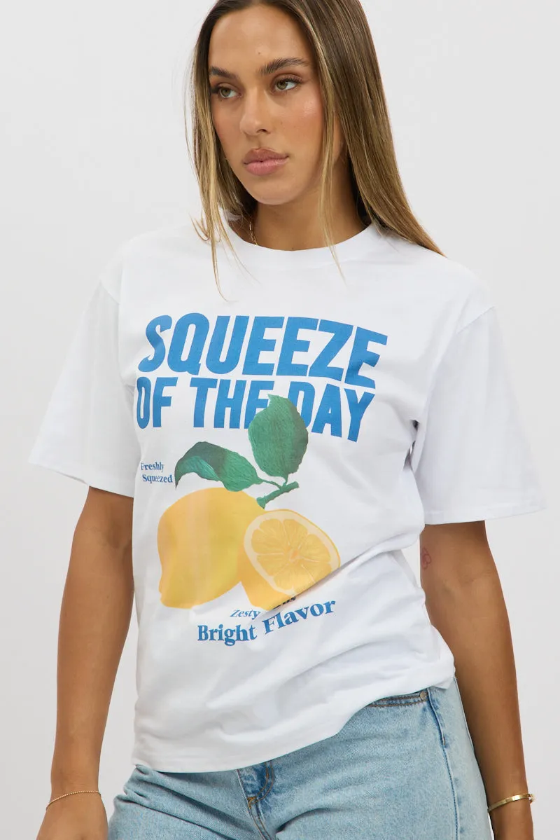 White Graphic Tee Short Sleeve sold by Ally Fashion