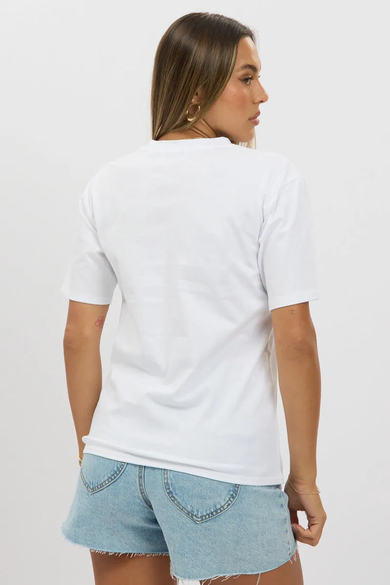 White Graphic Tee Short Sleeve sold by Ally Fashion product image thumbnail 5