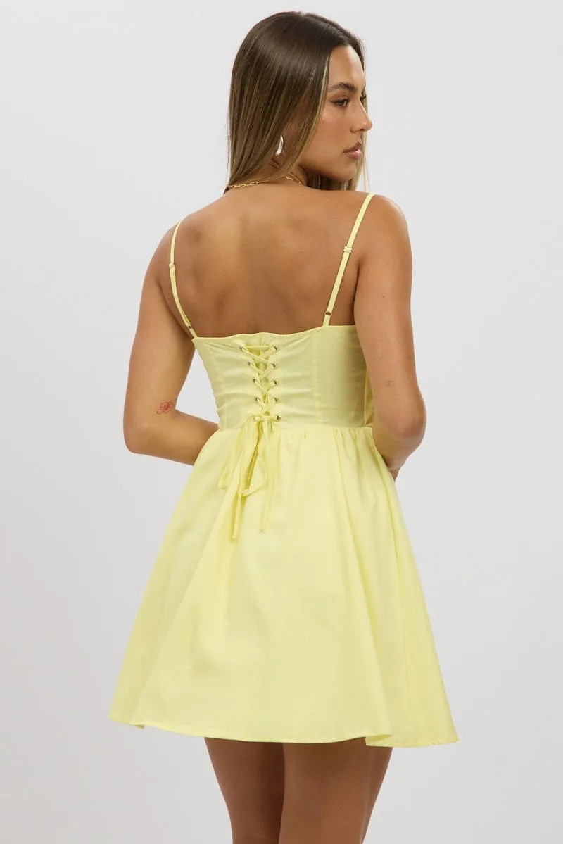 Yellow Fit And Flare Dress Poplin Mini sold by Ally Fashion product image thumbnail 5