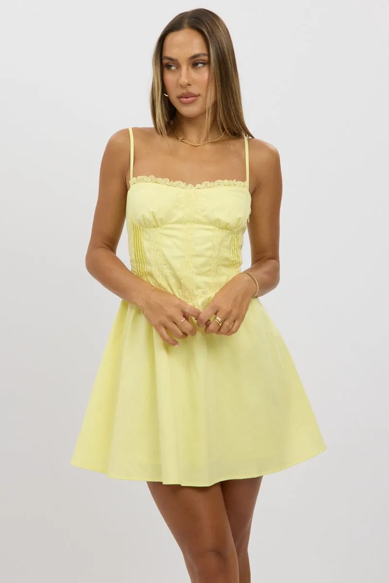 Yellow Fit And Flare Dress Poplin Mini sold by Ally Fashion product image thumbnail 3