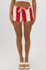 Red Stripe Mini Shorts sold by Ally Fashion
