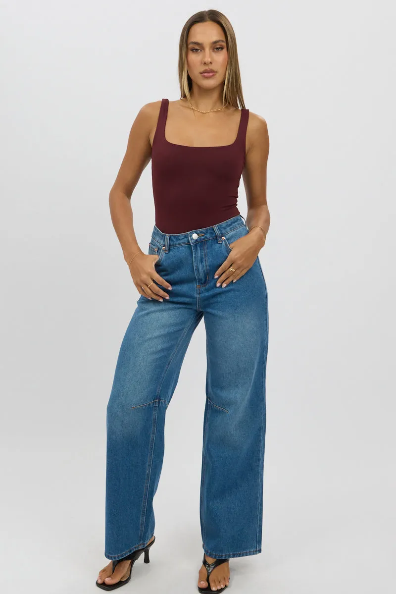 Red Bodysuit Sleeveless Double Layered Supersoft sold by Ally Fashion product image thumbnail 2