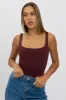 Red Bodysuit Sleeveless Double Layered Supersoft sold by Ally Fashion