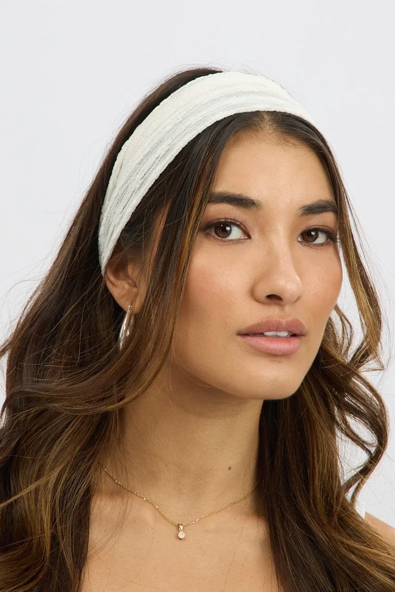 White Lace Headband sold by Ally Fashion