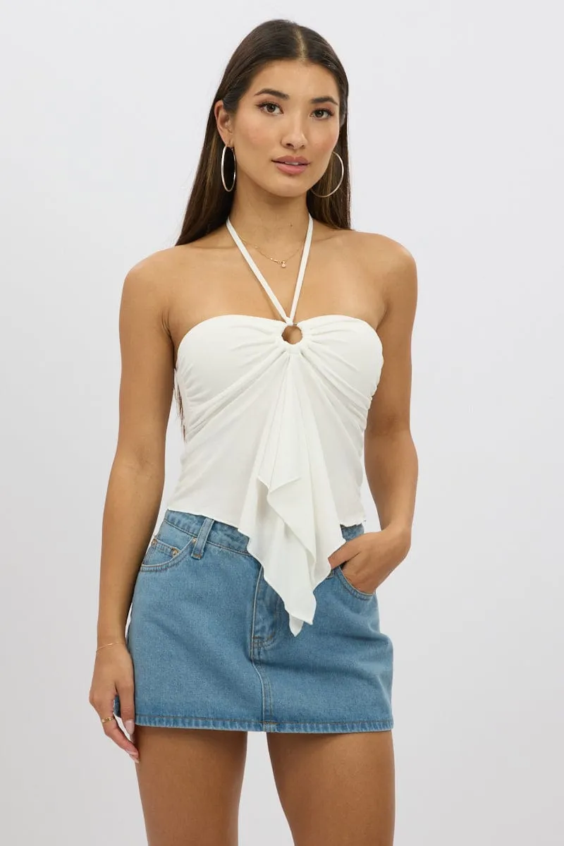 White Halter Top Sleeveless sold by Ally Fashion product image thumbnail 3