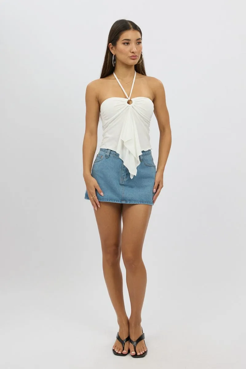 White Halter Top Sleeveless sold by Ally Fashion product image thumbnail 2