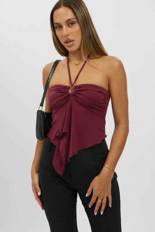 Red Halter Top Sleeveless sold by Ally Fashion