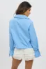 Blue Tie Up Shirt Long Sleeve Peter Pan Collar sold by Ally Fashion