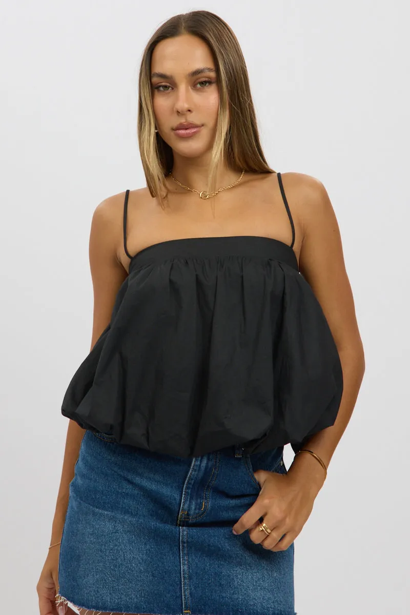 Black Bubble Cami Top Sleeveless Balloon Lined sold by Ally Fashion product image thumbnail 3