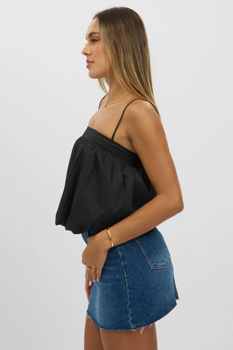 Black Bubble Cami Top Sleeveless Balloon Lined sold by Ally Fashion product image thumbnail 4