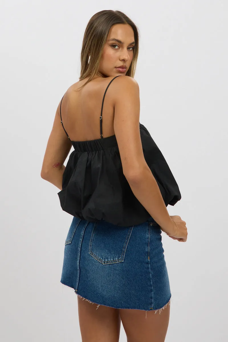 Black Bubble Cami Top Sleeveless Balloon Lined sold by Ally Fashion product image thumbnail 5
