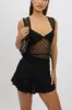 Black Mini Skirt High Rise Textured Flared Skater sold by Ally Fashion