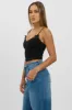 Black Cami Top Ribbon Lace Neck sold by Ally Fashion