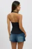Black Halter Neck Top Belted sold by Ally Fashion