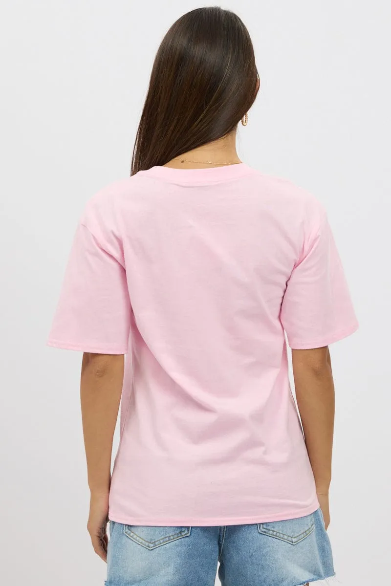 Pink Graphic Tee Short Sleeve sold by Ally Fashion product image thumbnail 5