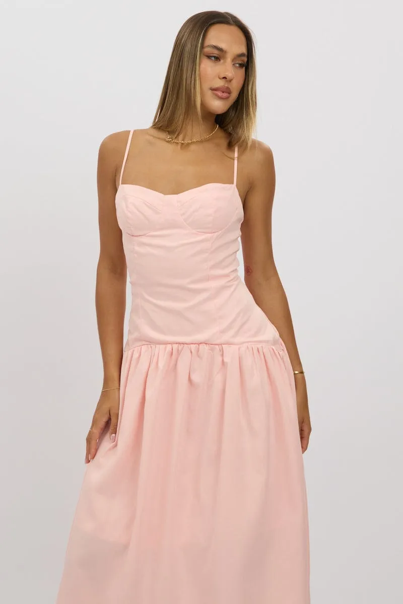 Pink Midi Dress Drop Waist sold by Ally Fashion product image thumbnail 2