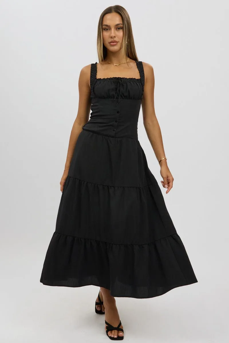Black Maxi Dress Drop Waist sold by Ally Fashion product image thumbnail 3