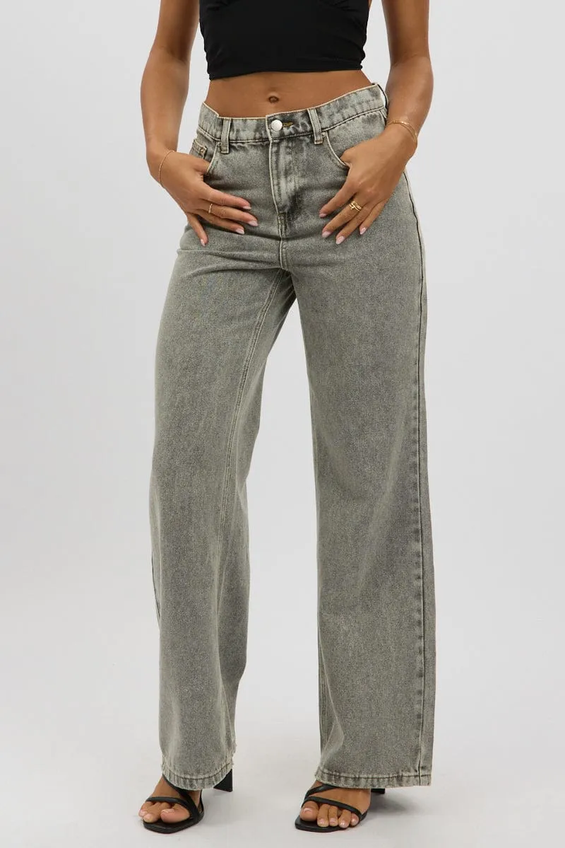Grey Baggy Jeans Mid rise sold by Ally Fashion product image thumbnail 3