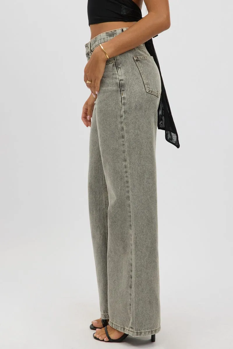 Grey Baggy Jeans Mid rise sold by Ally Fashion product image thumbnail 4