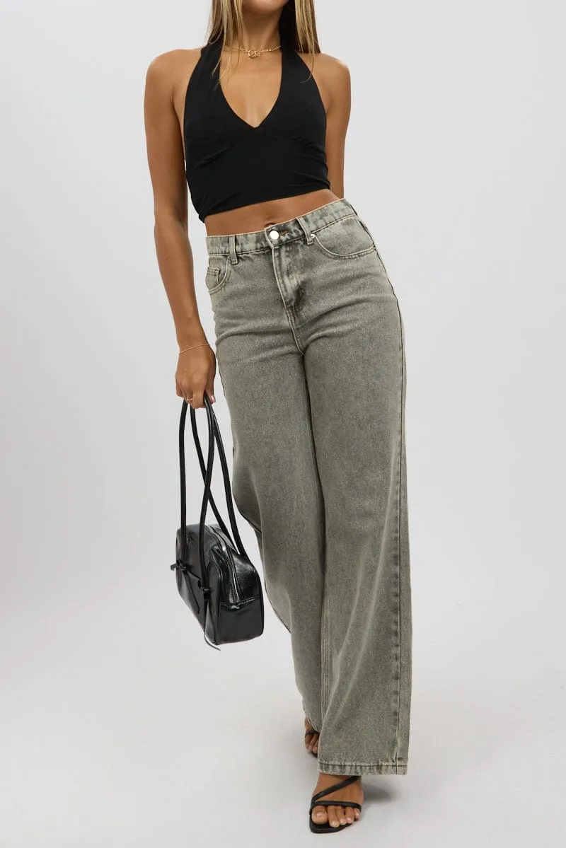 Grey Baggy Jeans Mid rise sold by Ally Fashion