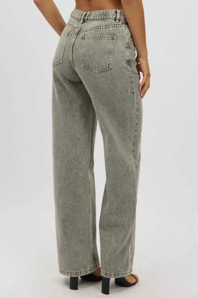 Grey Baggy Jeans Mid rise sold by Ally Fashion product image thumbnail 5