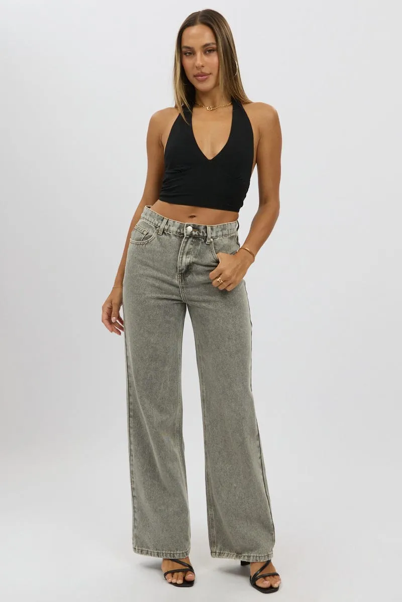 Grey Baggy Jeans Mid rise sold by Ally Fashion product image thumbnail 2