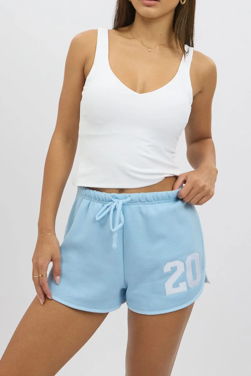 Blue Track Shorts Low Rise sold by Ally Fashion