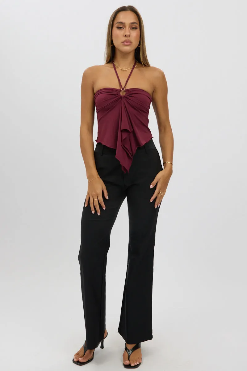 Black Low Rise Flare Pants sold by Ally Fashion product image thumbnail 2