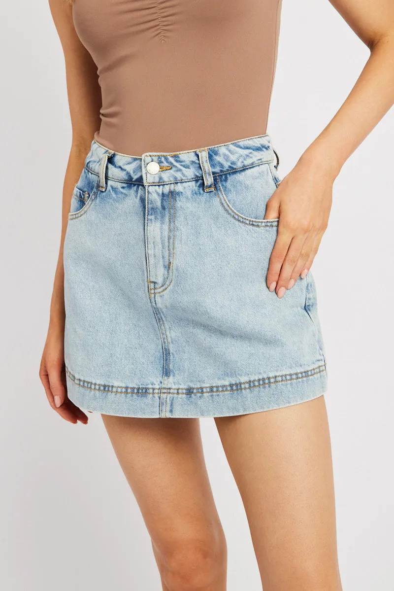 Denim Skort Skirt High Rise sold by Ally Fashion