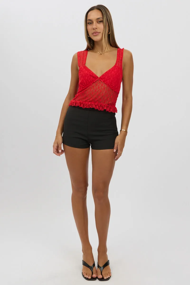 Red Lace Top Sleeveless sold by Ally Fashion product image thumbnail 2