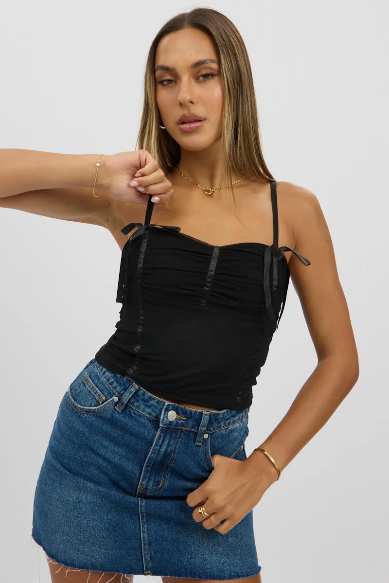 Black Mesh Singlet Top sold by Ally Fashion product image thumbnail 3