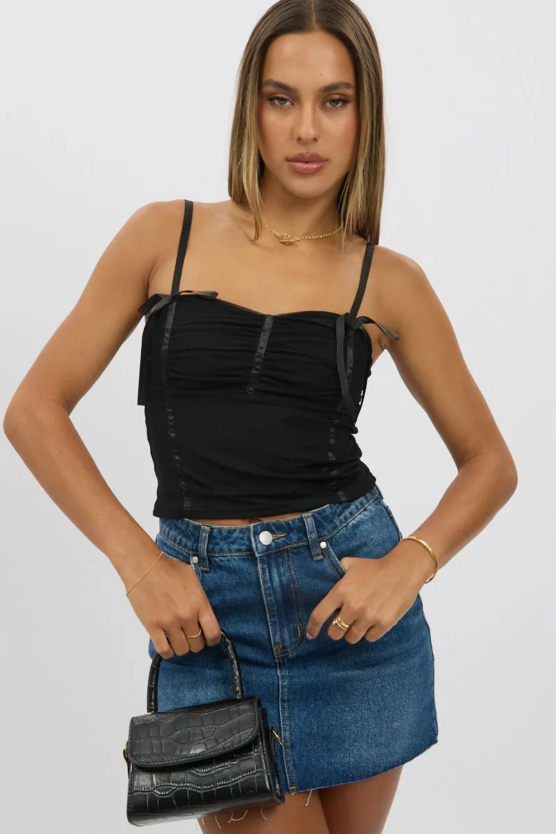 Black Mesh Singlet Top sold by Ally Fashion