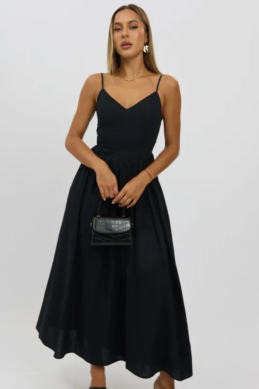 Black Maxi Dress V-Neck sold by Ally Fashion