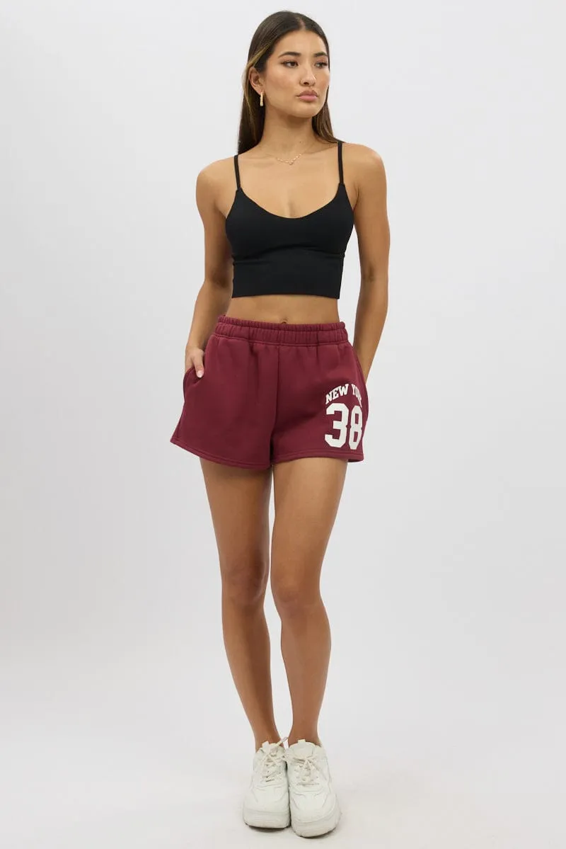 Red Track Shorts Elasticated sold by Ally Fashion product image thumbnail 2
