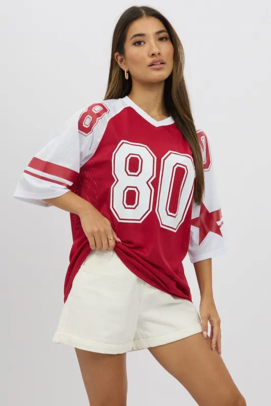 Red Sport Tee Short Sleeve sold by Ally Fashion