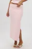 Pink Midaxi Skirt High Rise Supersoft Picot Trim Lined sold by Ally Fashion