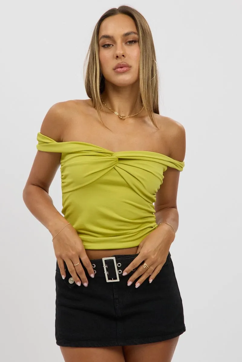Green Off Shoulder Top Twisted Bust sold by Ally Fashion product image thumbnail 3