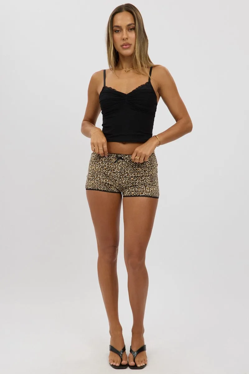 Brown Animal Print Micro Shorts Low Rise sold by Ally Fashion product image thumbnail 2