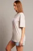 Beige Graphic Tee Short Sleeve sold by Ally Fashion