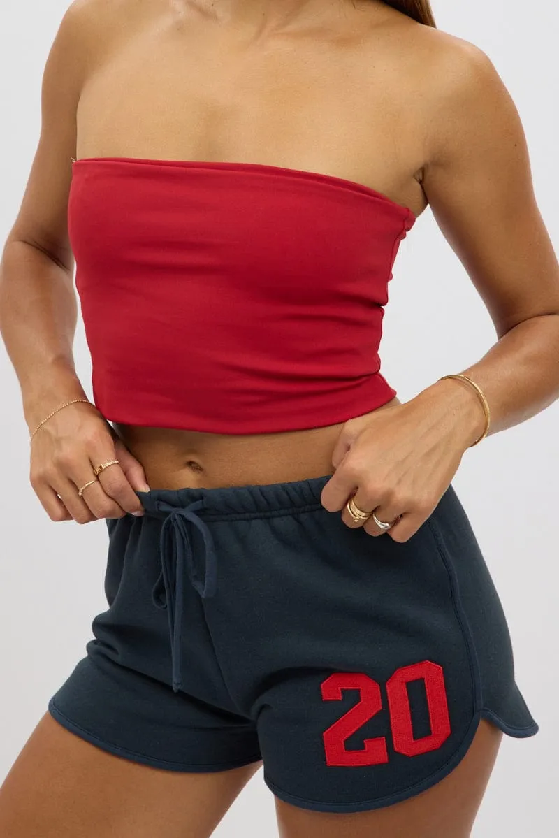 Blue Track Shorts Low Rise sold by Ally Fashion