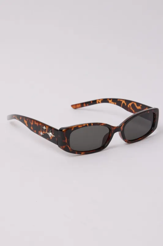 Brown Animal Print Square Sunglasses sold by Ally Fashion