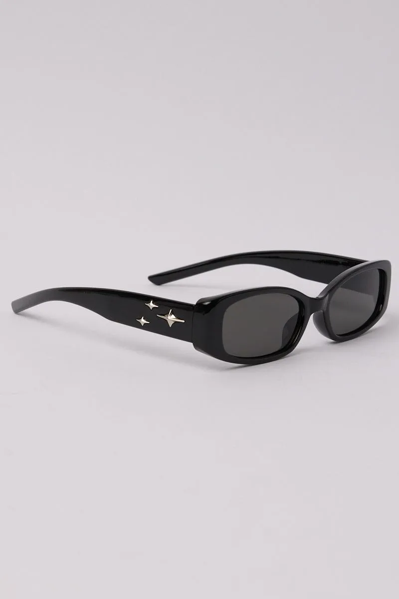 Black Animal Print Square Sunglasses sold by Ally Fashion